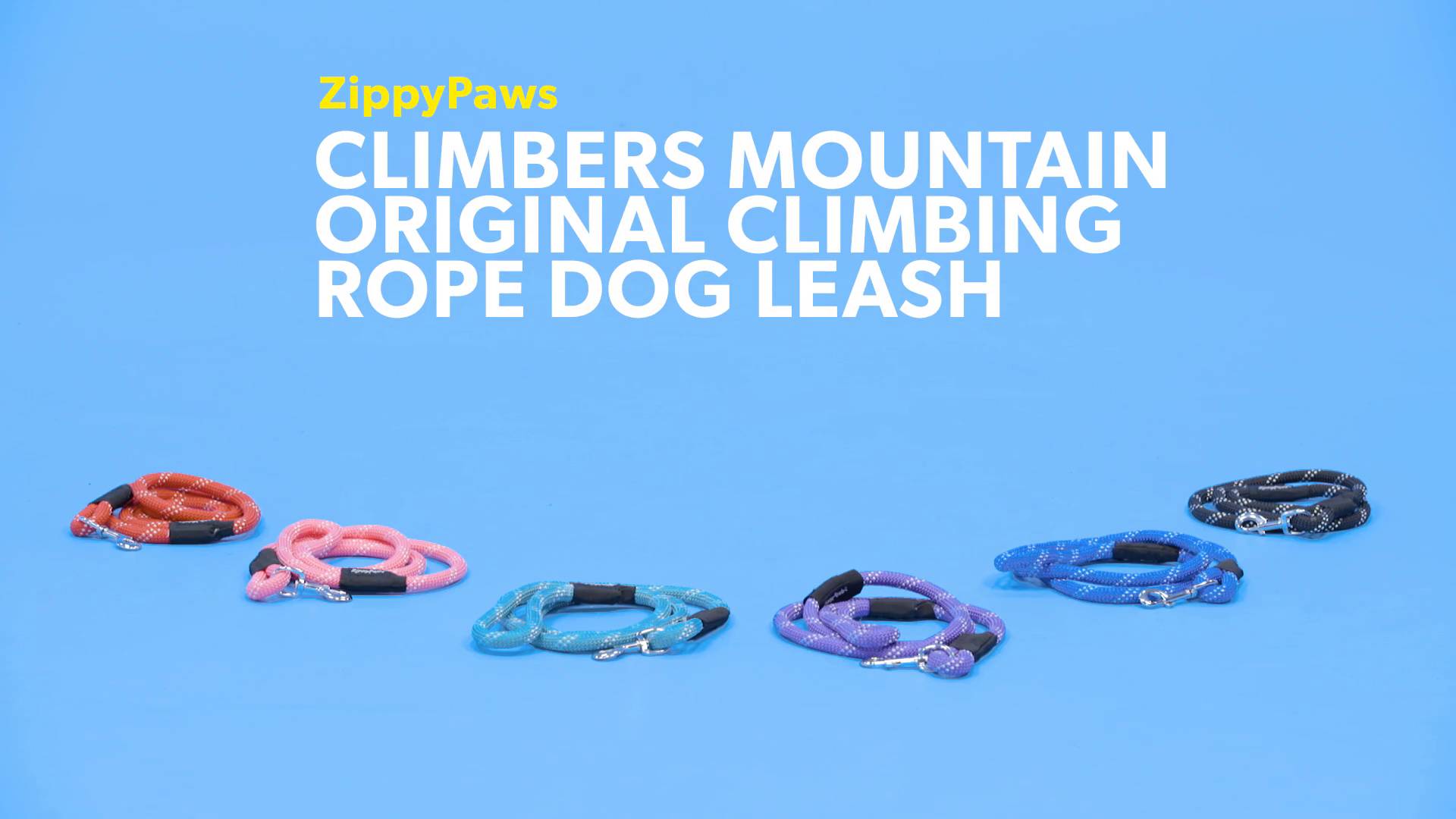 ZIPPYPAWS Climbers Mountain Original Climbing Rope Dog Leash Teal
