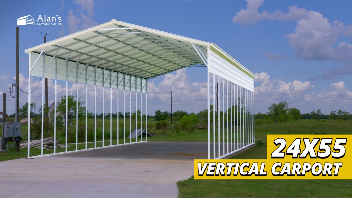 Video thumbnail for 24x55 - Vertical Carport