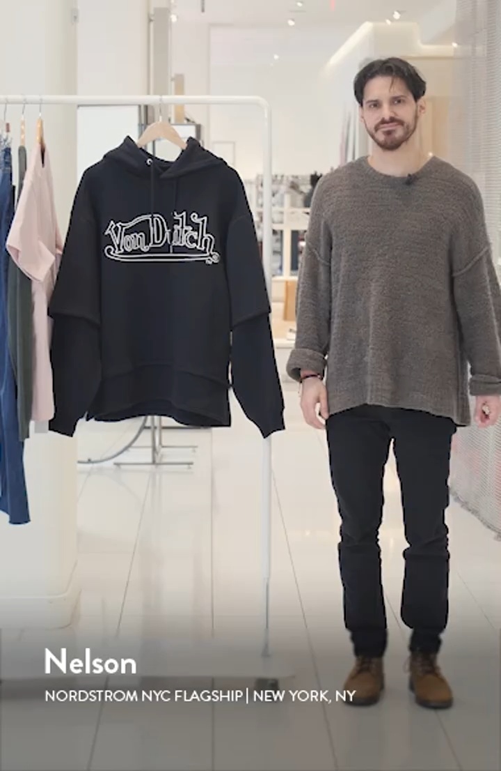 vonique内ブランドvilld / layered tops Von Dutch Layered Fleece Pullover Hoodie | Nordstrom