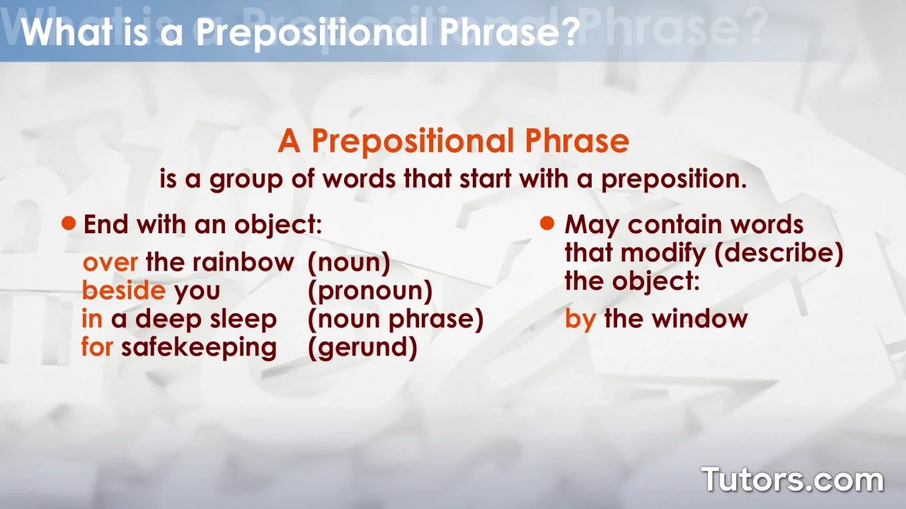 Prepositional Phrase — Definition, Examples, And Types