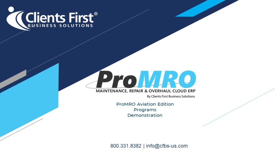 ProMRO Aviation Edition Programs