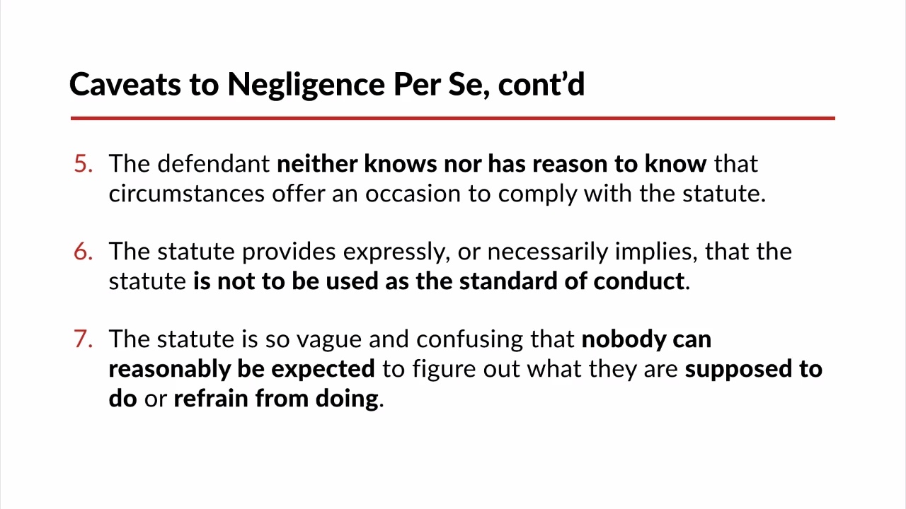 Torts Videos: Negligence Per Se And Res Ipsa Loquitur - Quimbee