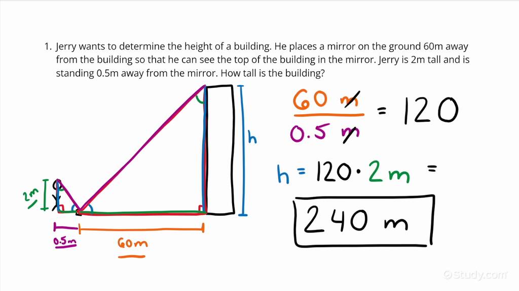 Solving Word Problems Involving Similar Triangles | Geometry | Study.com