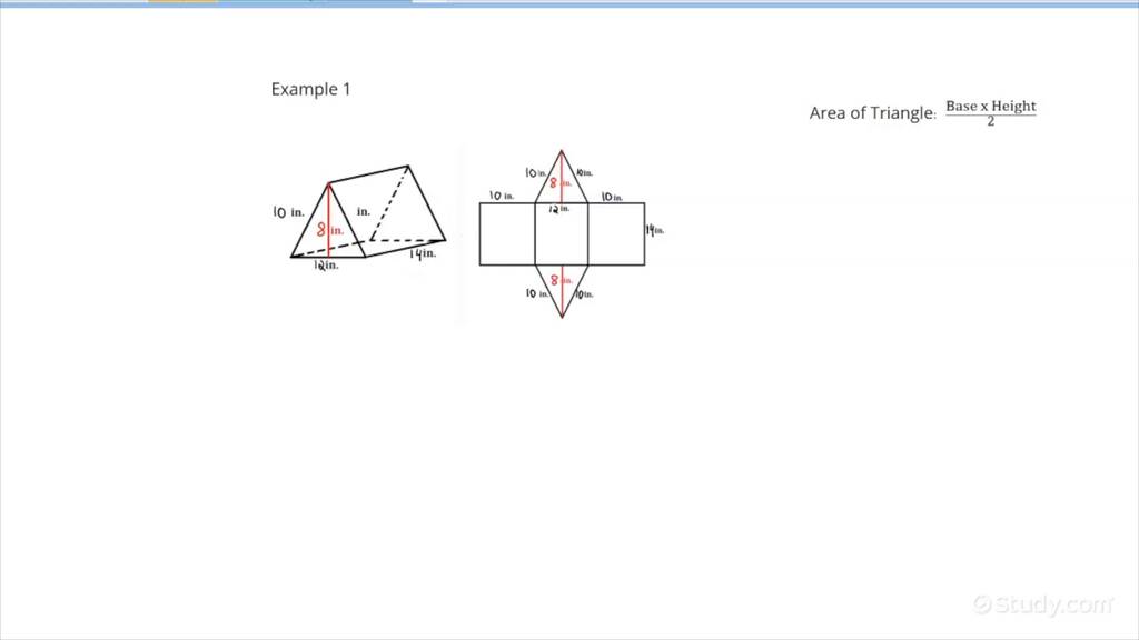 Using a Net to Find the Surface Area of a Triangular Prism | Algebra ...