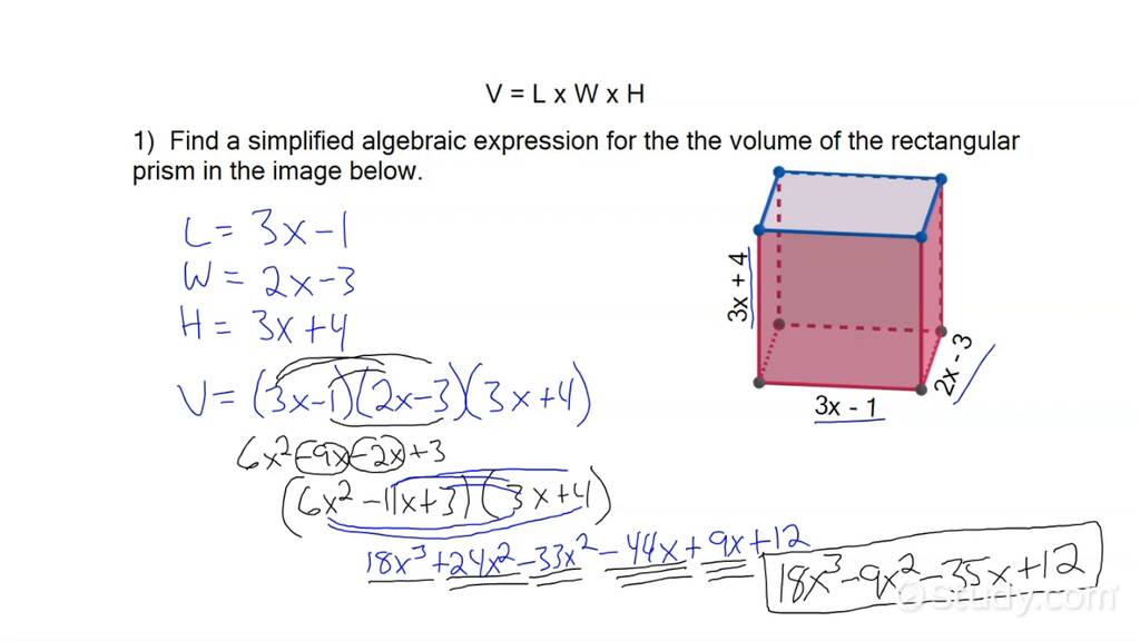 Writing Equivalent Expressions For the Volume of a Rectangular Prism ...