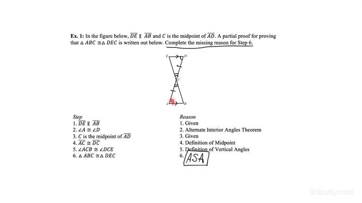 Completing Proofs Involving Congruent Triangles Using Asa Or Aas Geometry 9556