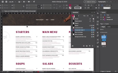 Restaurant Menu Design in Adobe InDesign - How to Edit a Restaurant ...