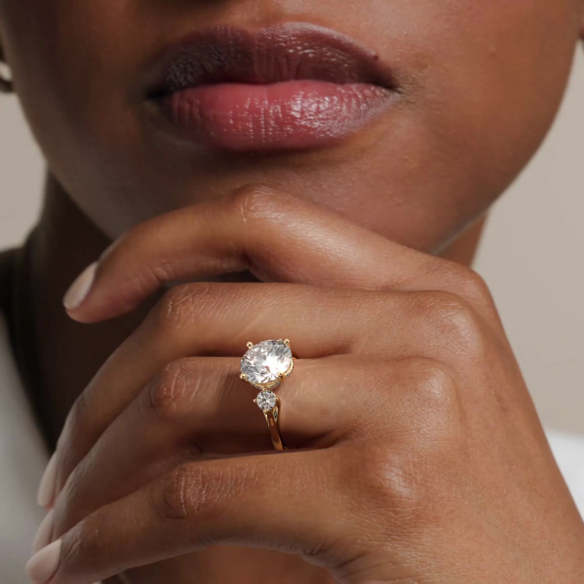 18K Yellow Gold Luxe Floating Three Stone Diamond Ring (1/3 ct. tw.)