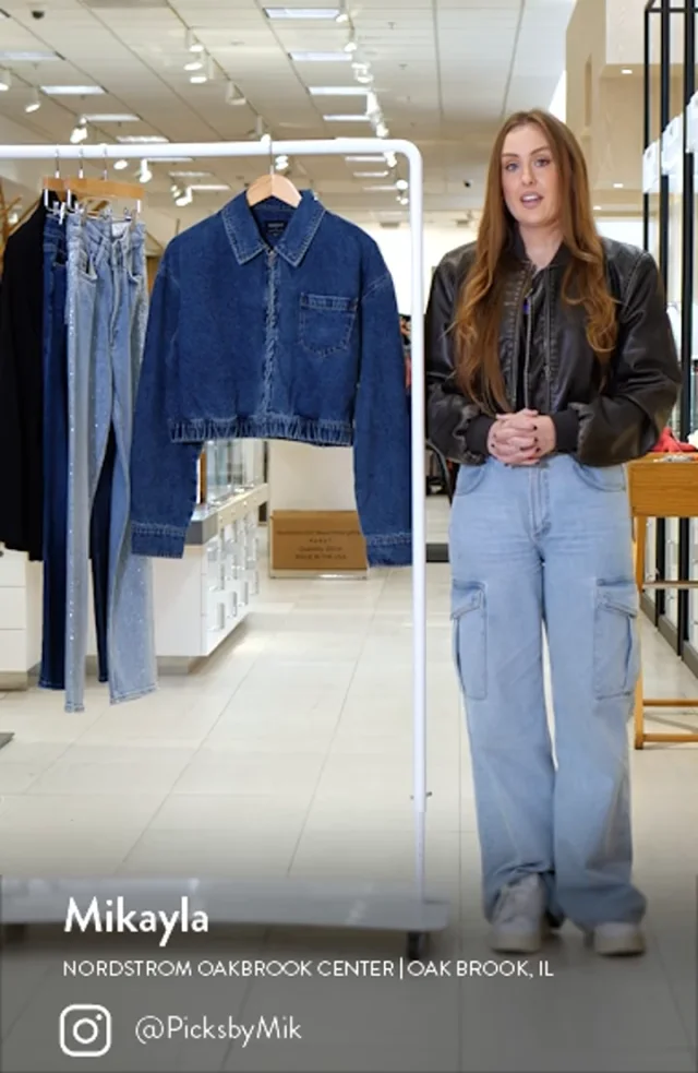 Bardot Crop Denim Bomber Jacket | Nordstromrack Bardot Crop Denim Bomber Jacket | Nordstromrack