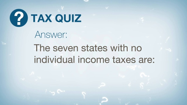 Tax Quiz: States No Income Tax