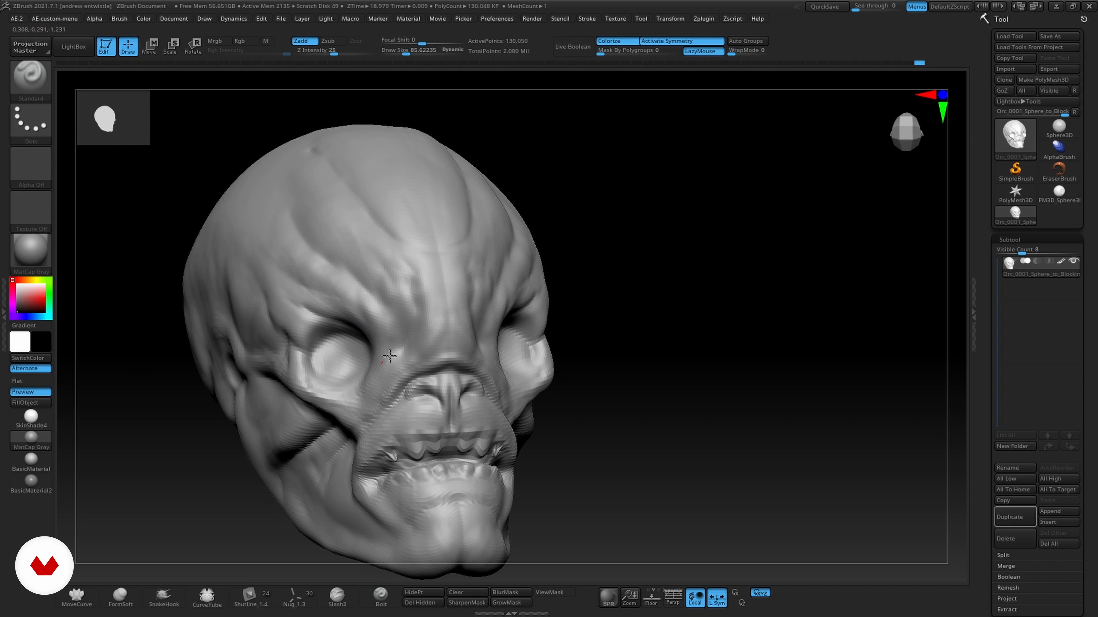 Blocking Out the Character: The Skull 2