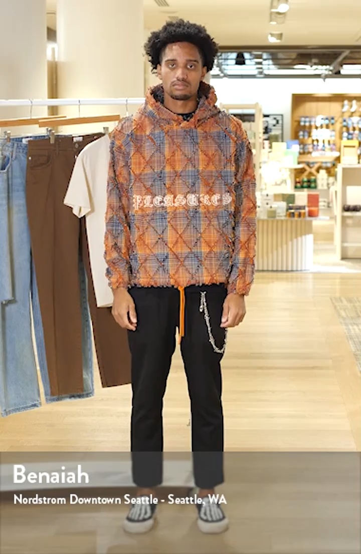 PLEASURES Mystic Flannel Poncho Hoodie | Nordstrom