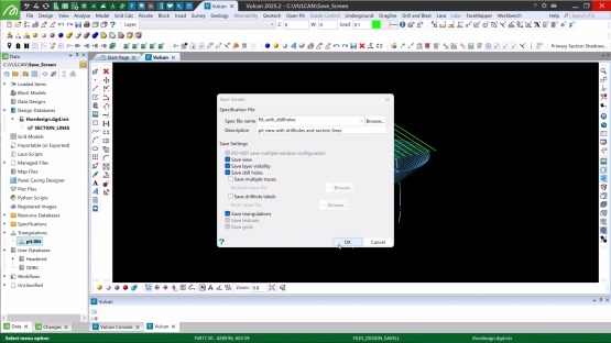 How to Save Screen and Load Screen in Vulcan