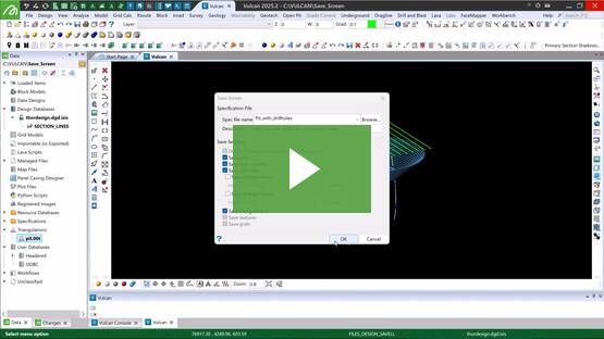 How to Save Screen and Load Screen in Vulcan