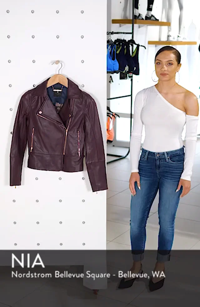 Ted Baker London Lizia Minimal Biker Jacket Nordstrom