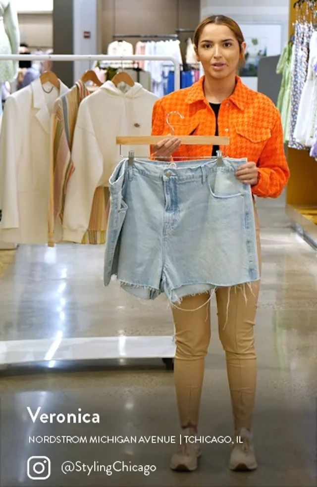 Good American Good '90s Cutoff Drawstring Denim Shorts Nordstrom