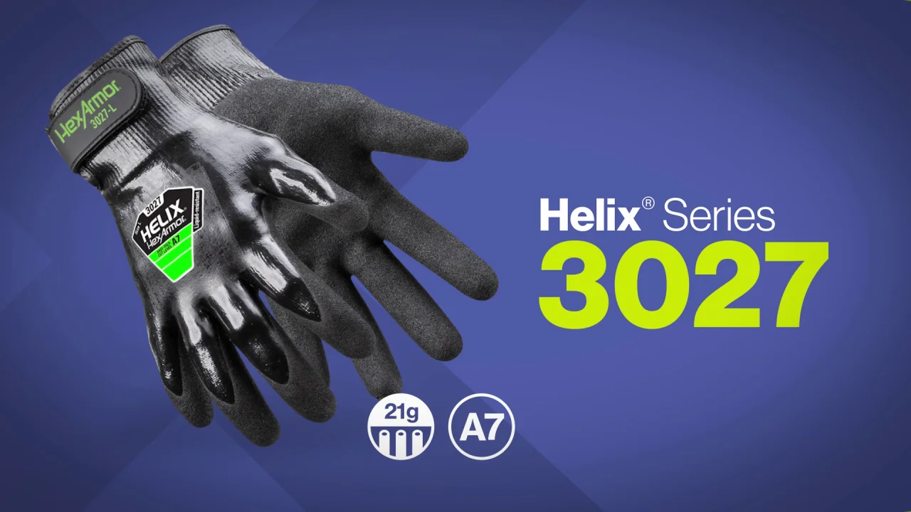 HEXARMOR Helix Series Impact-Resistant Nitrile Coated Safety Gloves XS