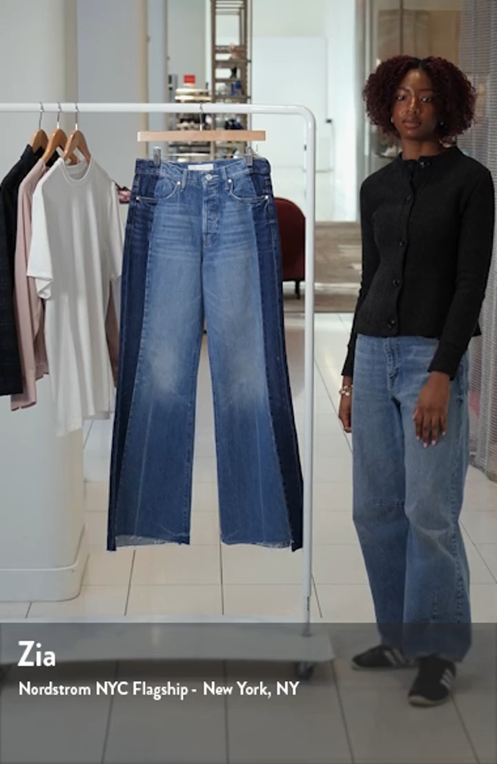 MOTHER The Tux Sidestepper Sneak Frayed High Waist Bootcut Jeans