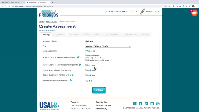 Screenshot from Getting Started With USATestprep video