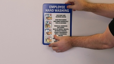 Employee Hand Washing Instructions Sign With Graphics