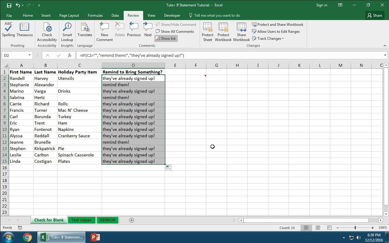 if then excel for mac