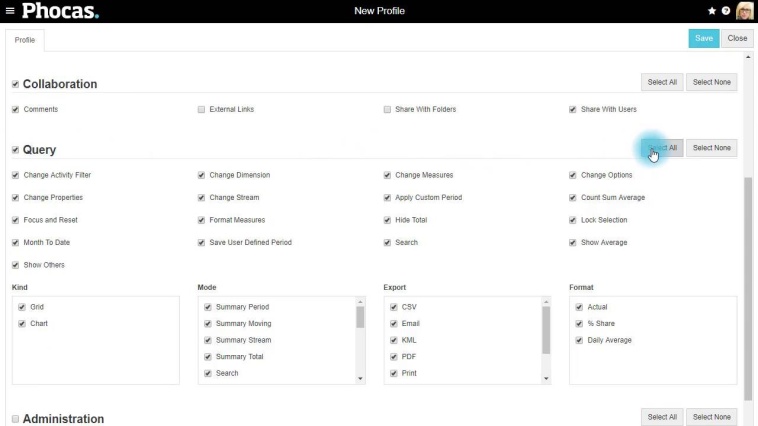 Manage site wide profiles