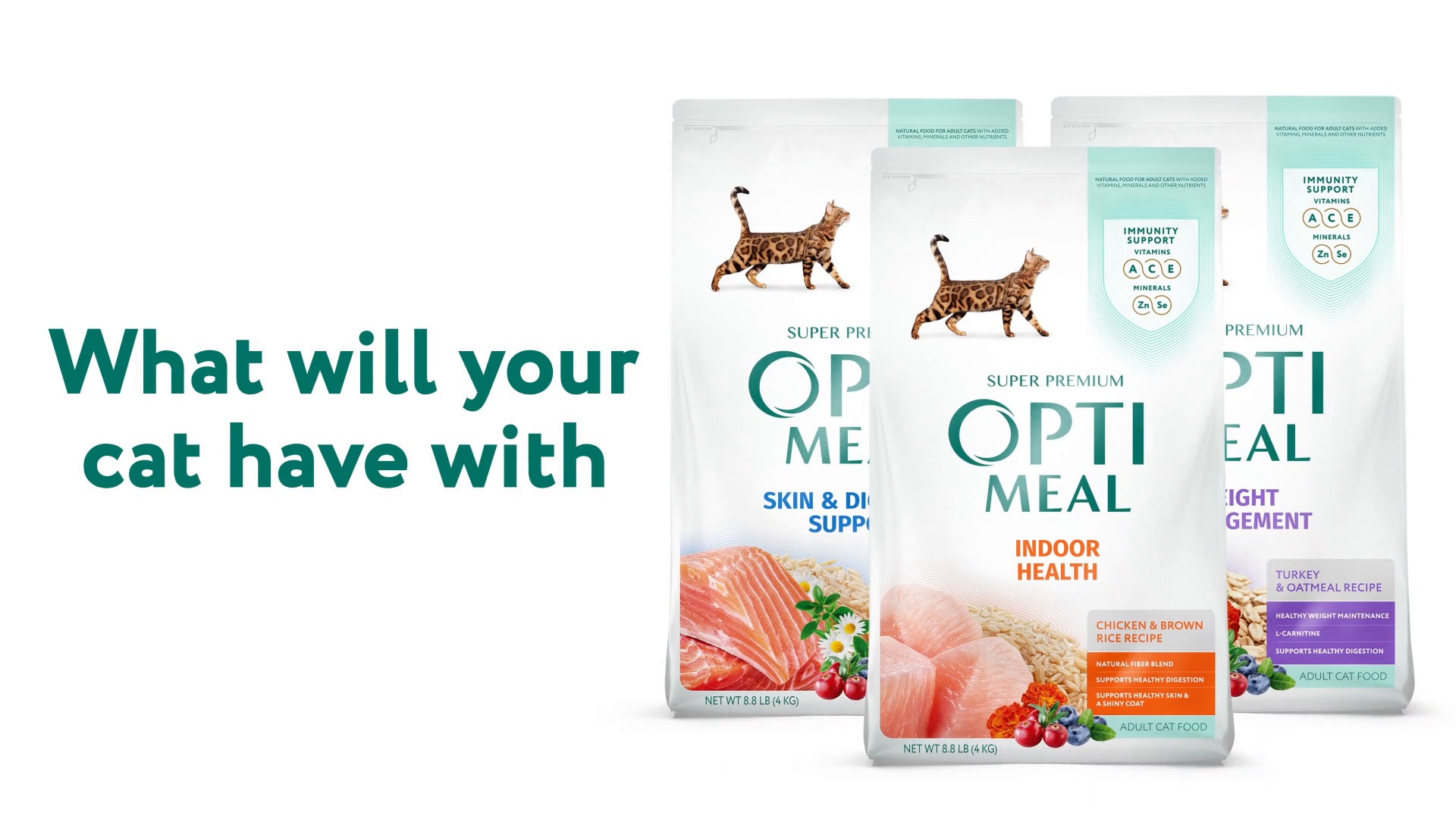 OPTIMEAL Indoor Health Cat Chicken Brown Rice Recipe Dry Cat