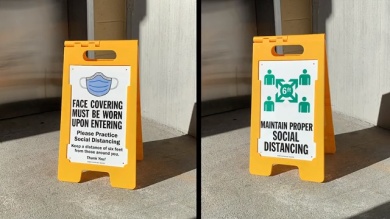 Face Covering Must Be Worn Social Distancing Floor Sign