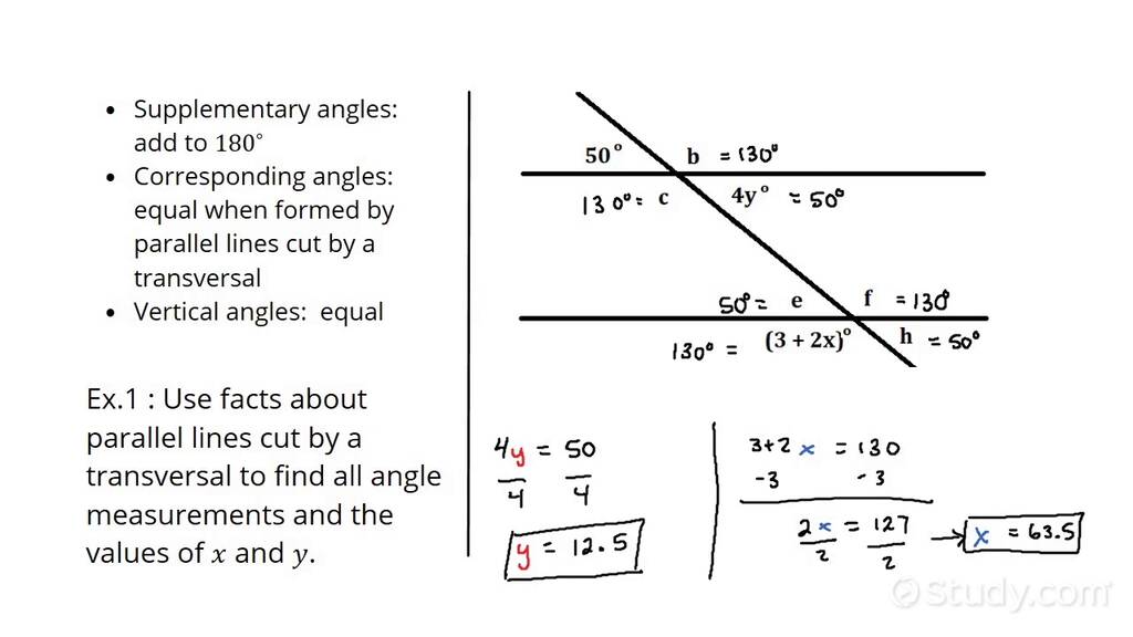 How To Solve Equations Involving Angles And A Pair Of Parallel Lines ...