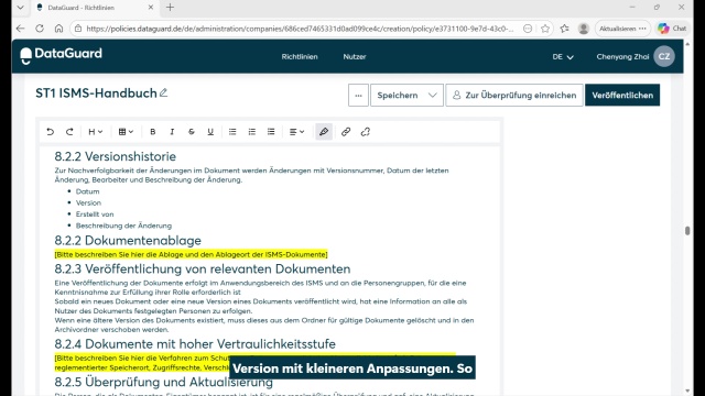 ISMS Build-up: Dokumentenlenkung einrichten & dokumentieren