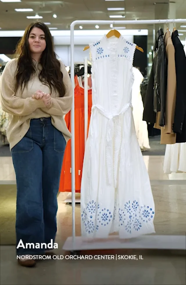 Avec Les Filles Eyelet Embroidery Sleeveless Maxi Dress Nordstrom