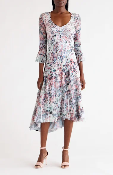 Komarov Charmeuse Chiffon High-Low Dress Nordstrom