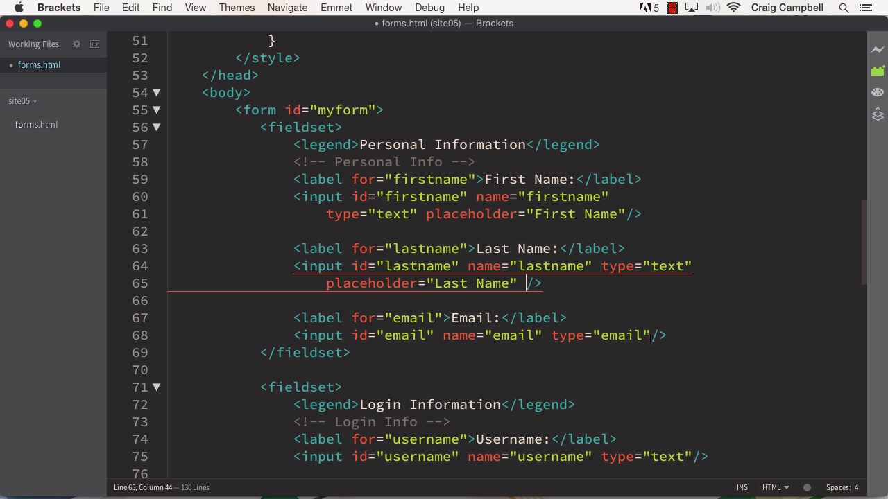 Solid HTML Form Structure - Placeholder Text