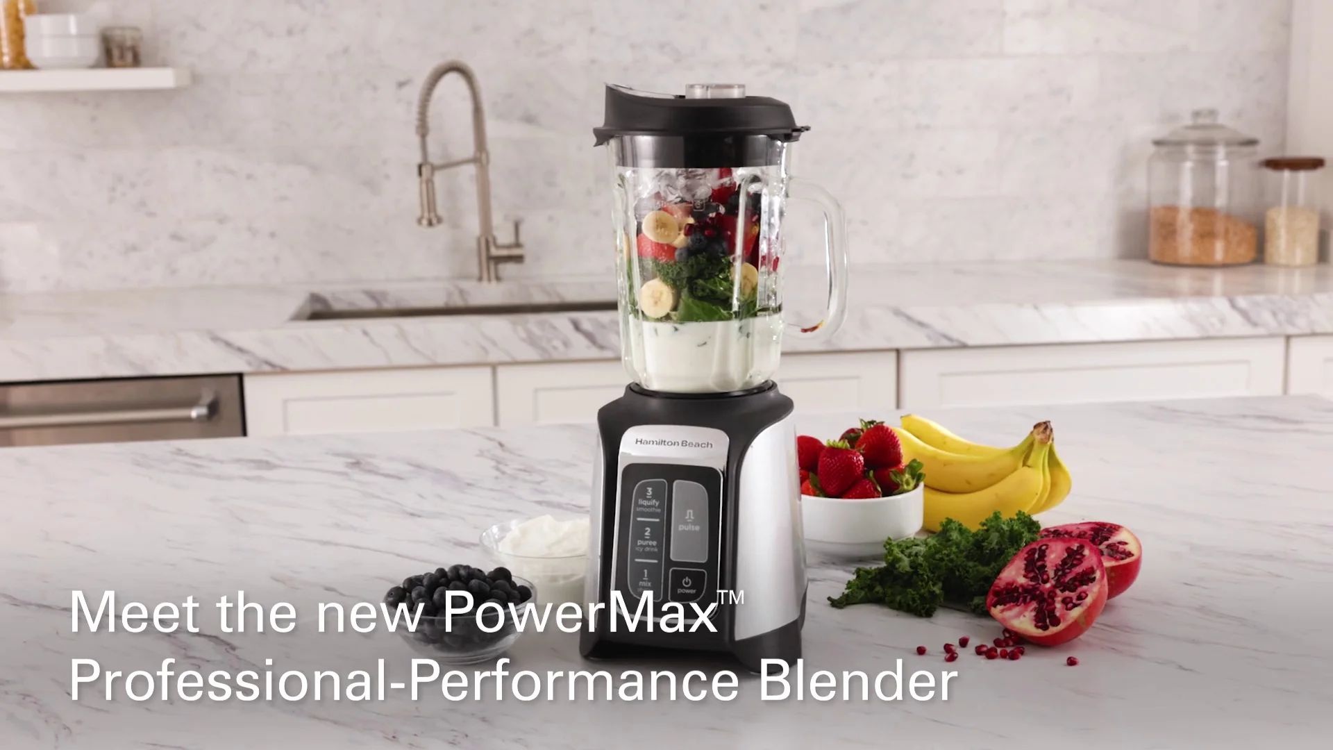 Hamilton Beach PowerMax Professional-Performance Blender for Shakes and  Smoothies, Puree and Ice Crush, 48oz BPA-Free Glass Jar, 1680 Watts,  Stainless