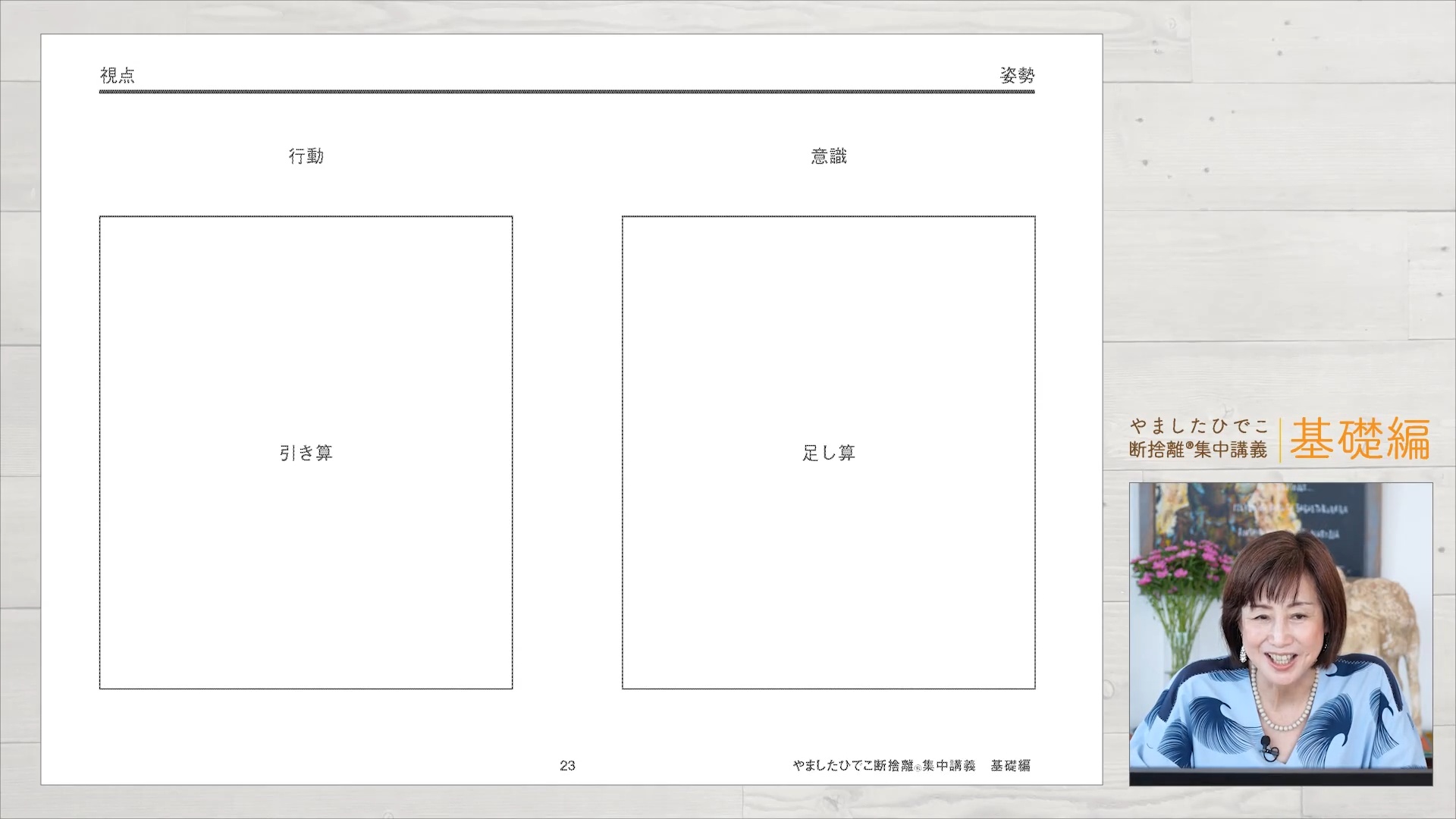やましたひでこ断捨離集中講義：基礎編プログラム ｜ダイレクトアカデミー