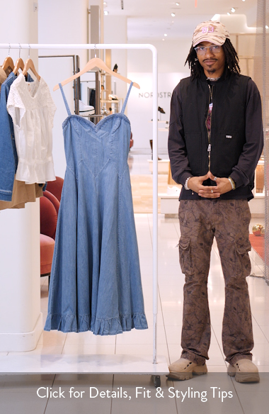 【極美品】アーデム 2024 Fit And Flare Shirt Dress Free People Another Season Denim Midi Dress | Nordstrom