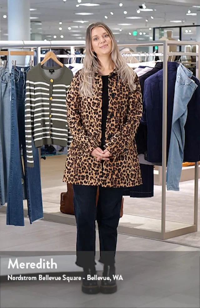 Sam Edelman Leopard Print Water Repellent Rain Jacket Nordstrom