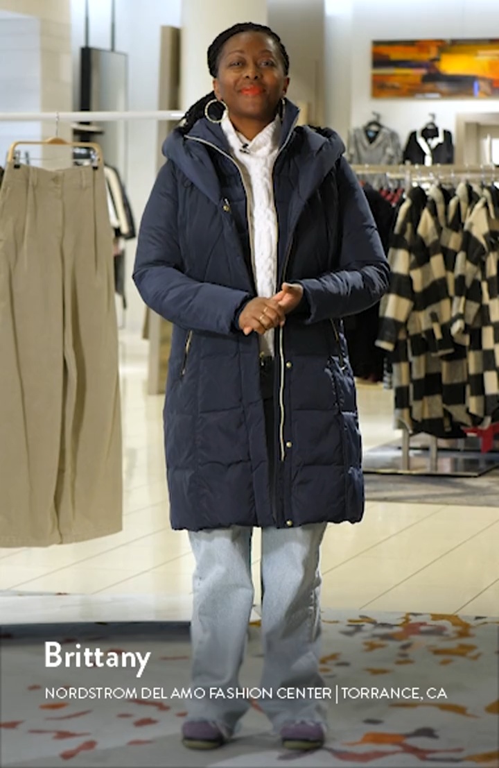 Cole Haan Taffeta Quilted Puffer Coat with Bib | Nordstromrack