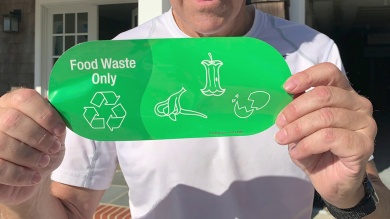 Food Waste Only, Vinyl Recycling Sticker with Symbol