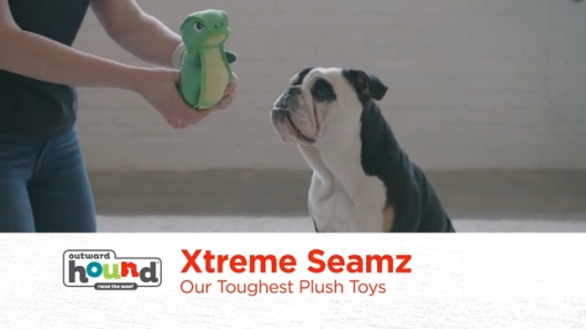 Outward Hound Xtreme Seamz Hippo Dog Toy - Dog Plush Toys