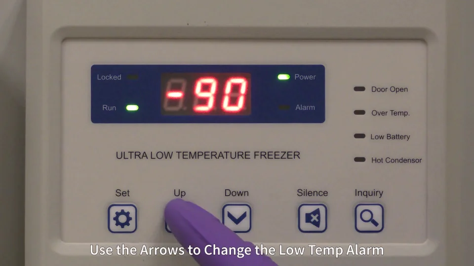 Blizzard NU-99100J Ultralow Freezer Setting the Low Temperature