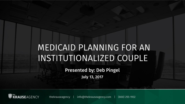 Medicaid Planning for the Institutionalized Couple