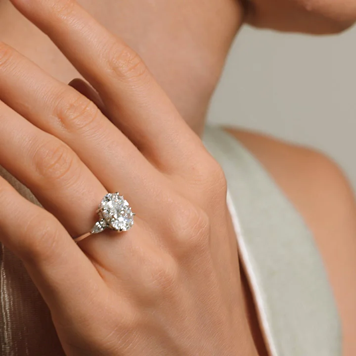 Platinum Opera Three Stone Diamond Ring