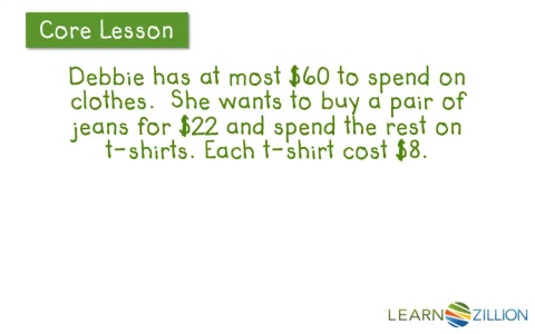 Solving inequalities word problems