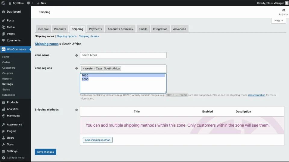 Setting up Shipping Zones Documentation - WooCommerce