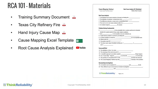 Thinkreliability Cause Mapping Training.pdf ThinkReliability
