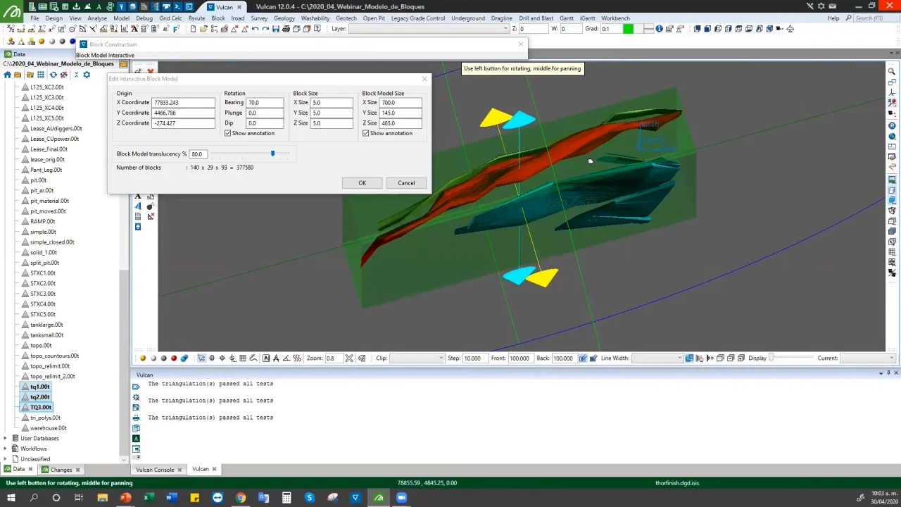 Maptek - Manipulación de Modelo de Bloques