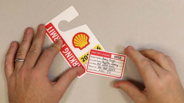 Parking Permit with Detachable Registration Card