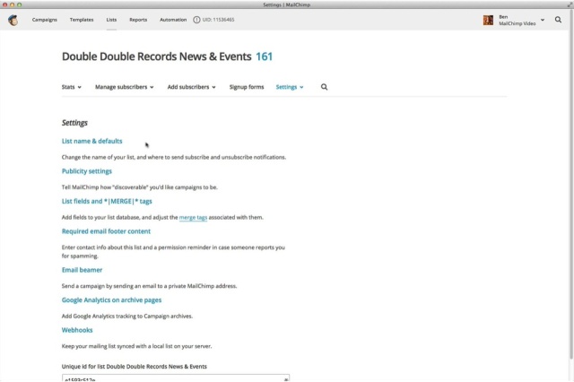 change list name and defaults