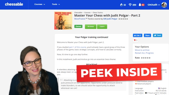 Master Your Chess with Judit Polgar - British Chess News